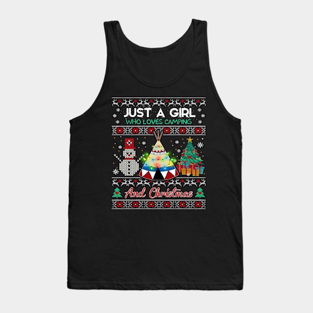 Just a girl who loves camping and christmas Tank Top by TeeAaron